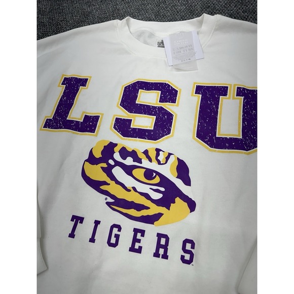 LSU Tigers Gameday Couture Womens Medium White Crewneck Sweatshirt Oversized Fit - Picture 5 of 11